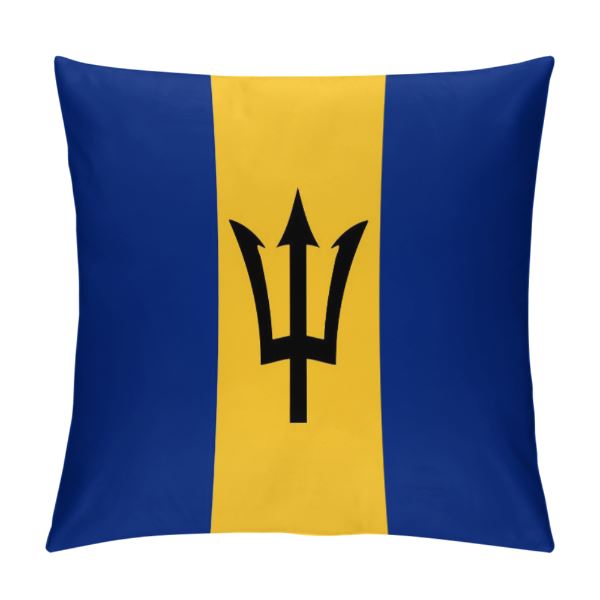 Barbados Flag Throw Pillow - CaribeHeart Barbados